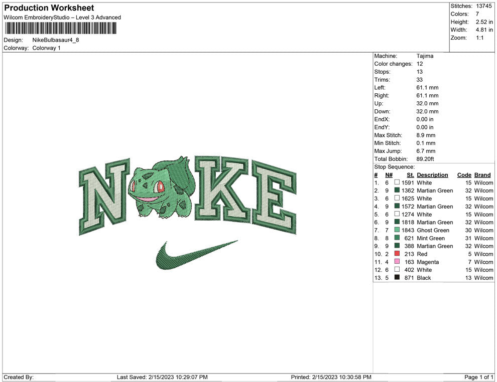 Nike Bulbasaur