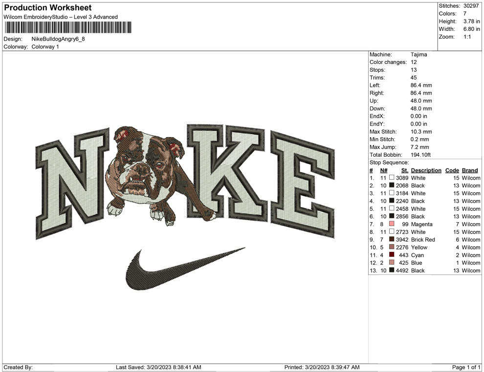 Nike Bull Dog angry
