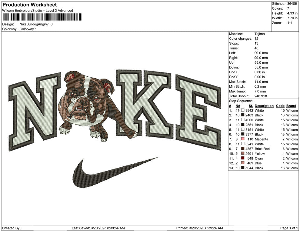 Nike Bull Dog angry