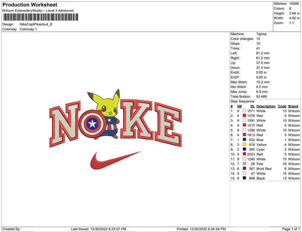 Nike Captain Pikachu
