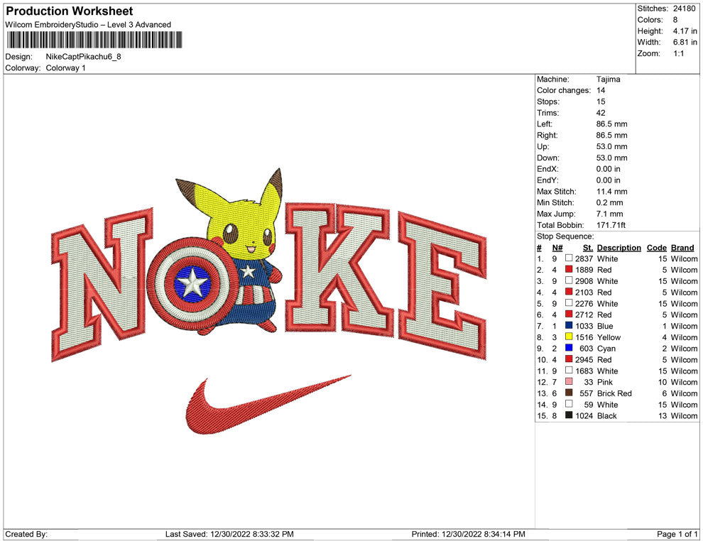 Nike Captain Pikachu
