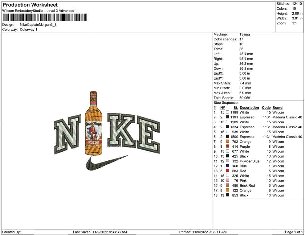Nike Captain Morgan Bottle