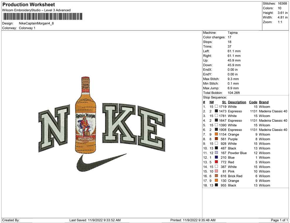 Nike Captain Morgan Bottle