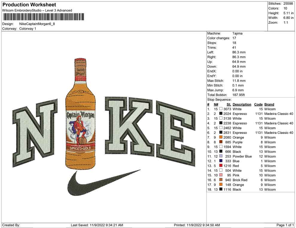 Nike Captain Morgan Bottle