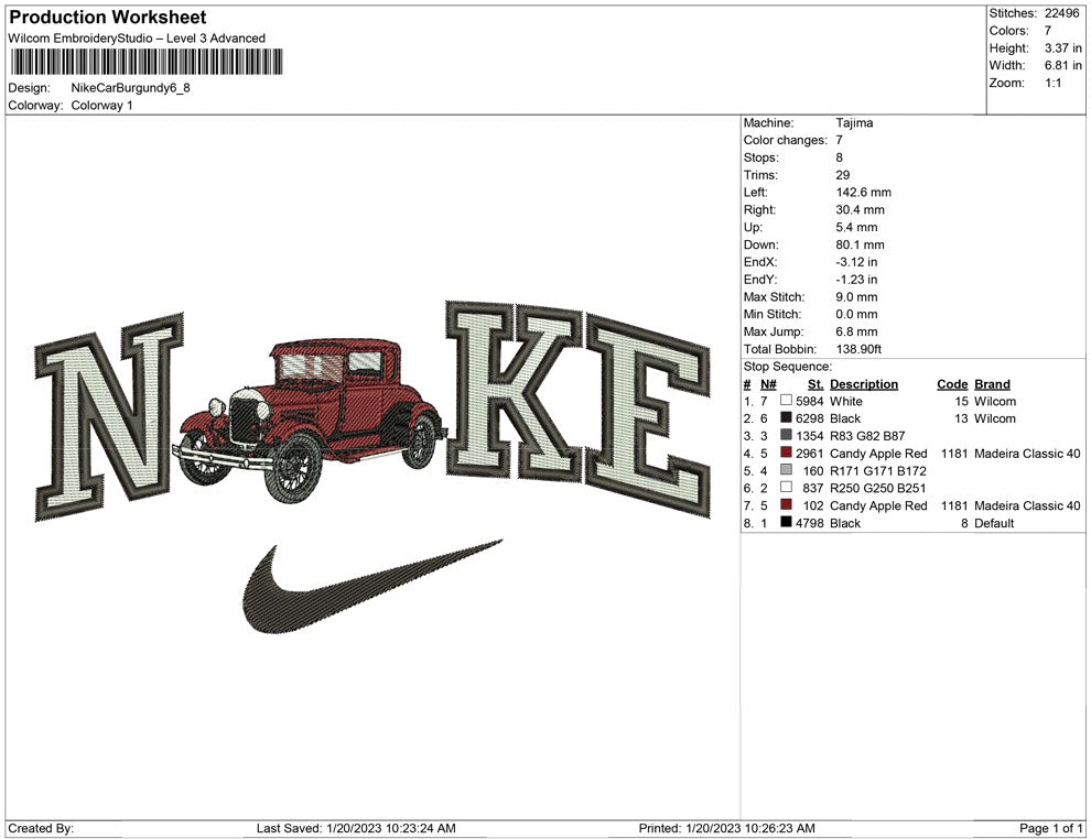 Nike Car Burgundy