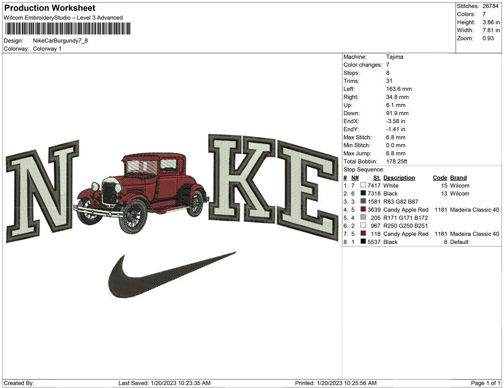 Nike Car Burgundy