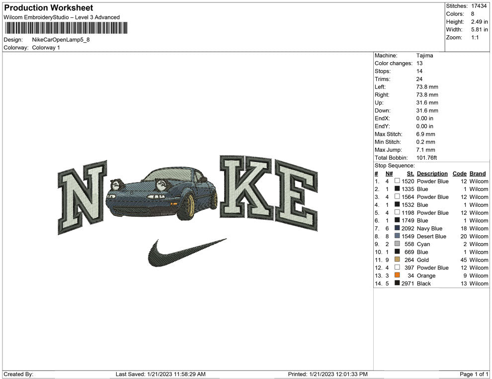 Nike Car Open Lamp