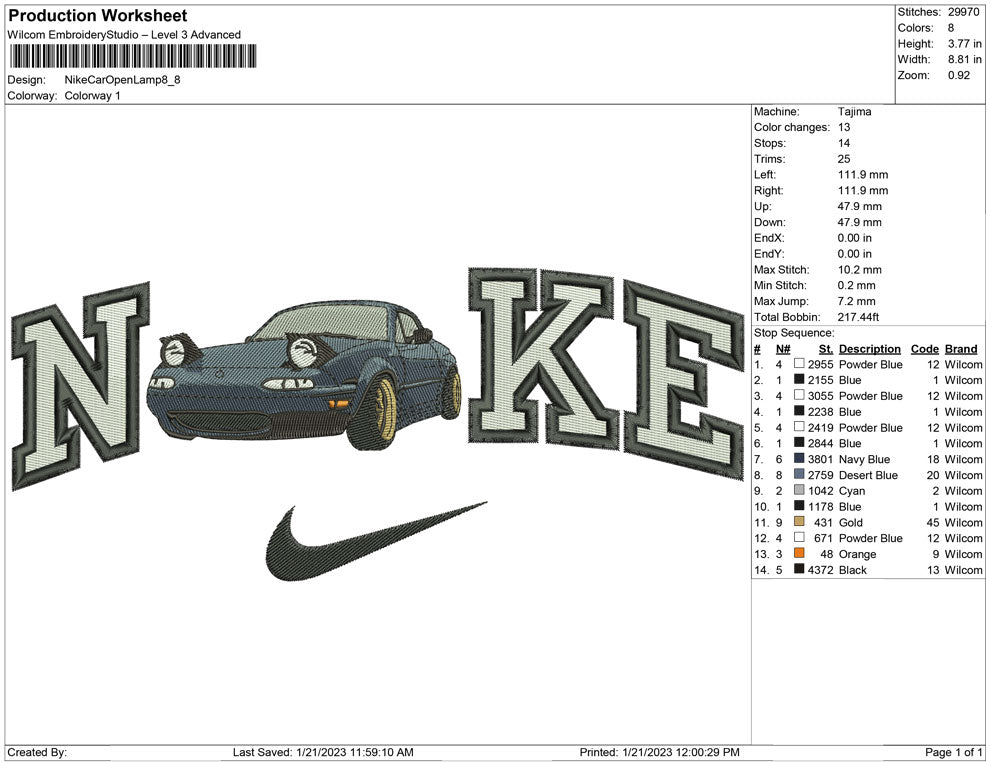 Nike Car Open Lamp