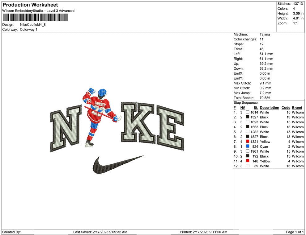 Nike Caufield hockcey