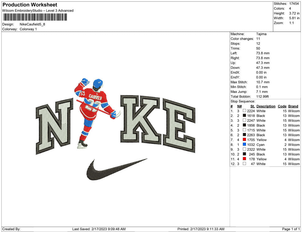 Nike Caufield hockcey