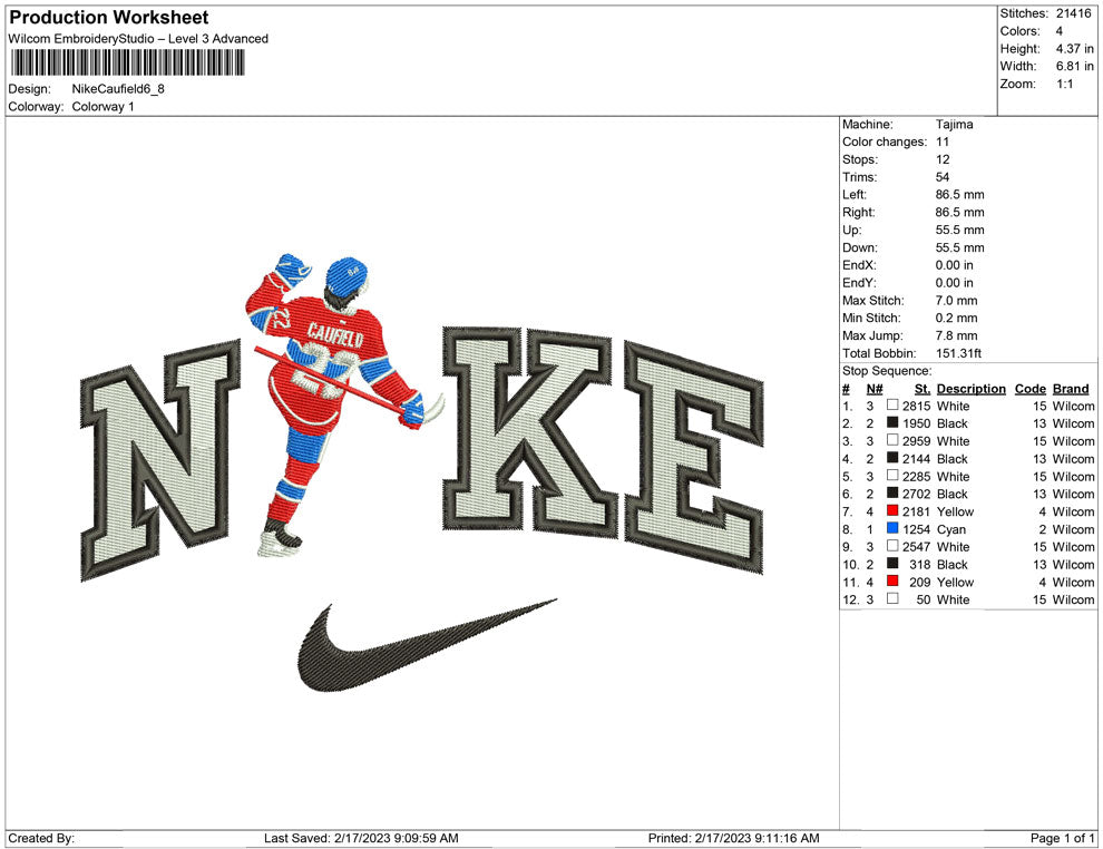 Nike Caufield hockcey