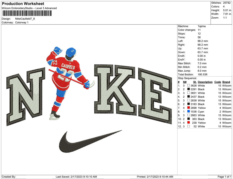 Nike Caufield hockcey