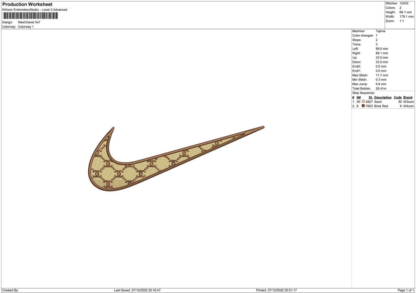 Nike swoosh motif C