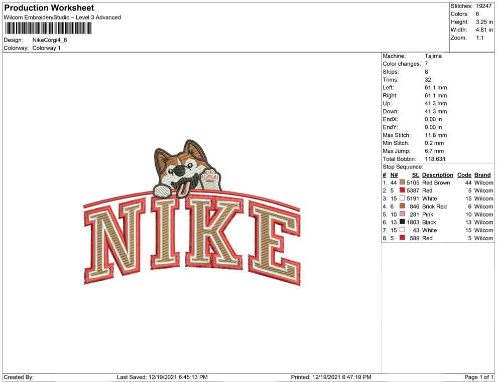 Nike Corgi Dog