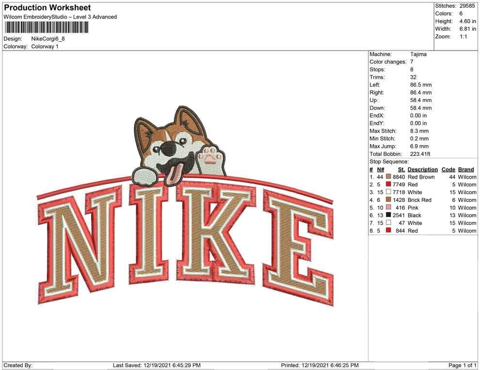 Nike Corgi Dog