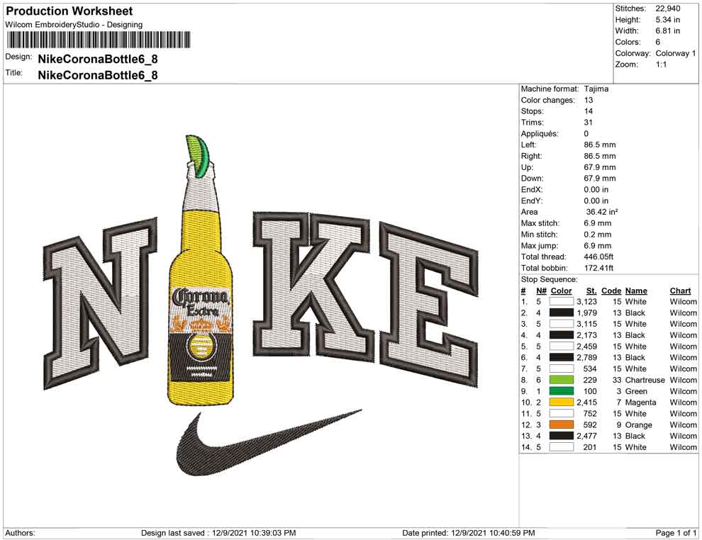 Nike Corona Extra Bottle