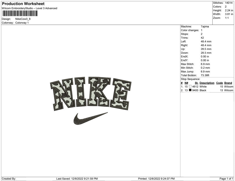 Nike cow motifs