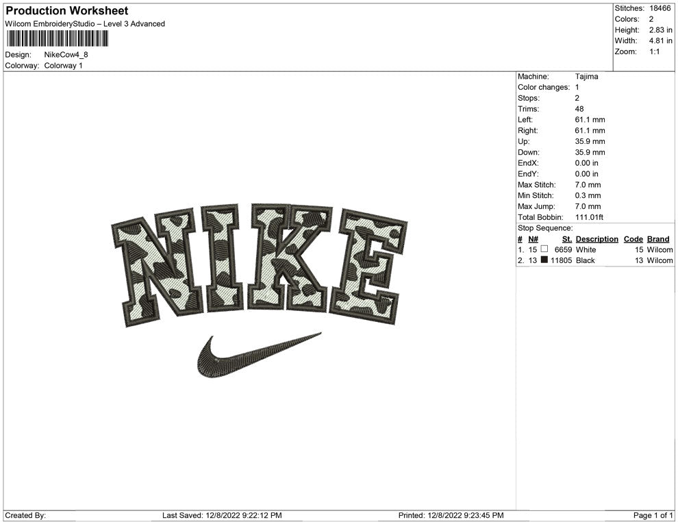 Nike cow motifs
