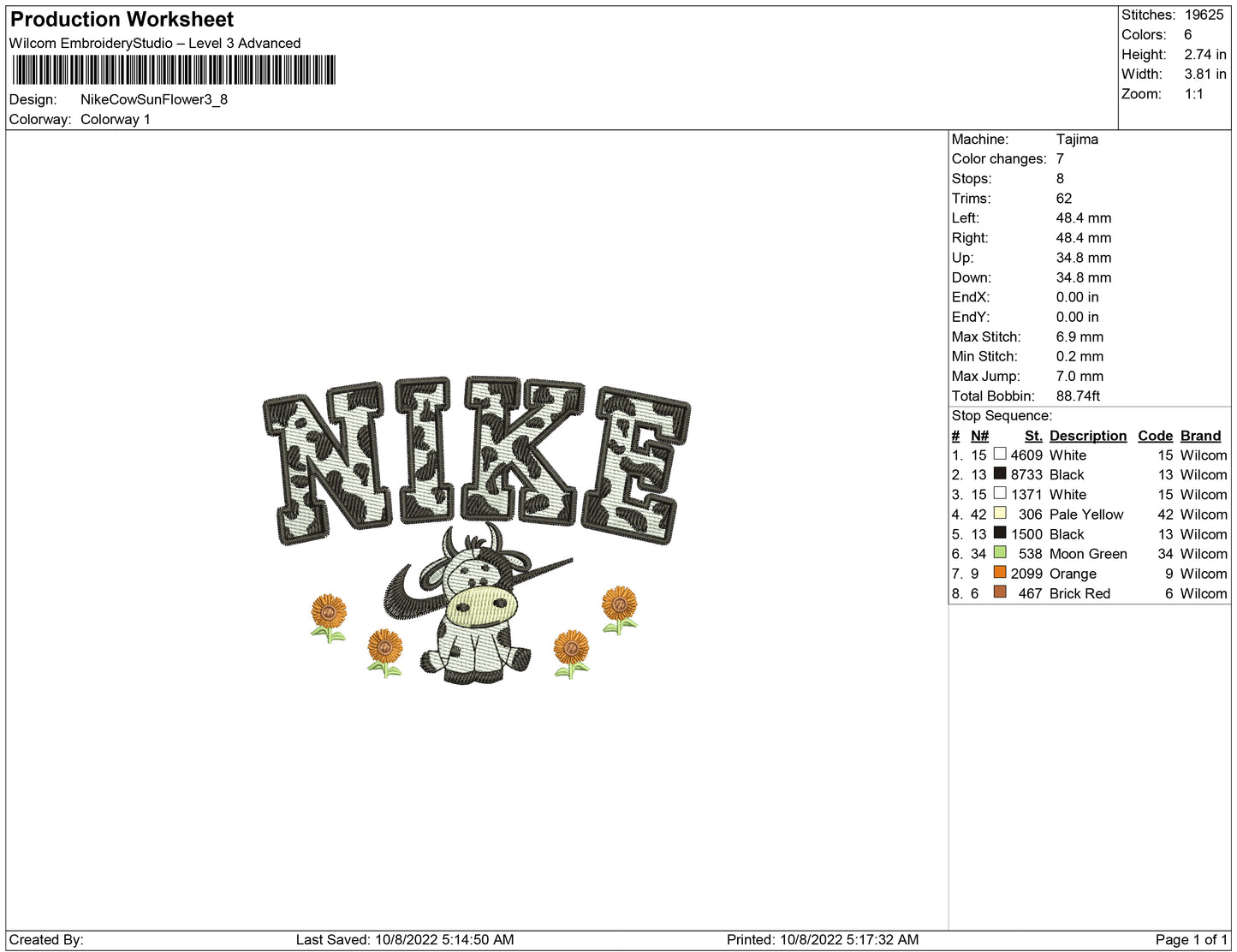 Nike Cow Sunflower