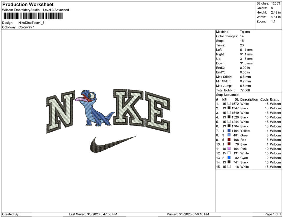 Nike Dino toon