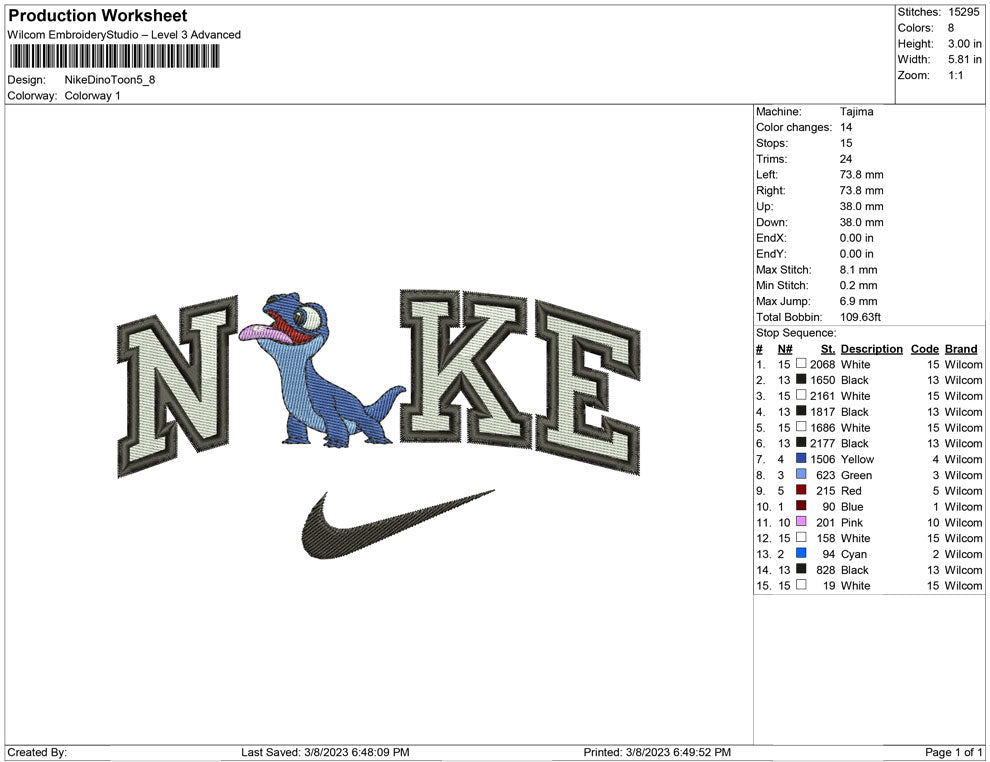 Nike Dino toon