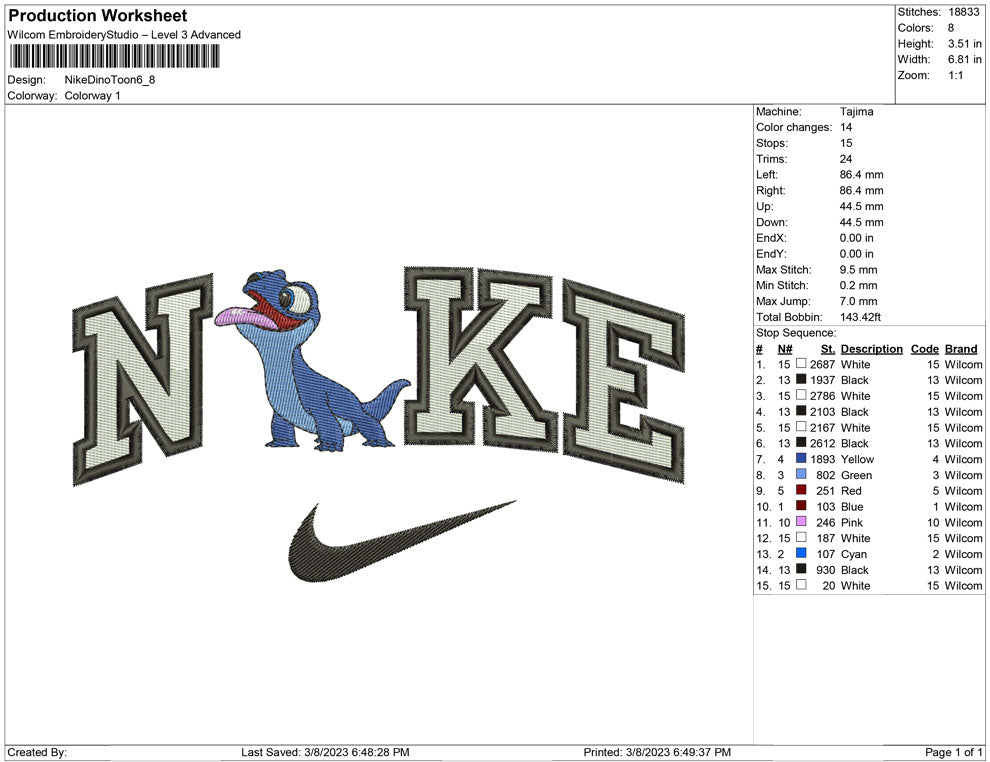 Nike Dino toon