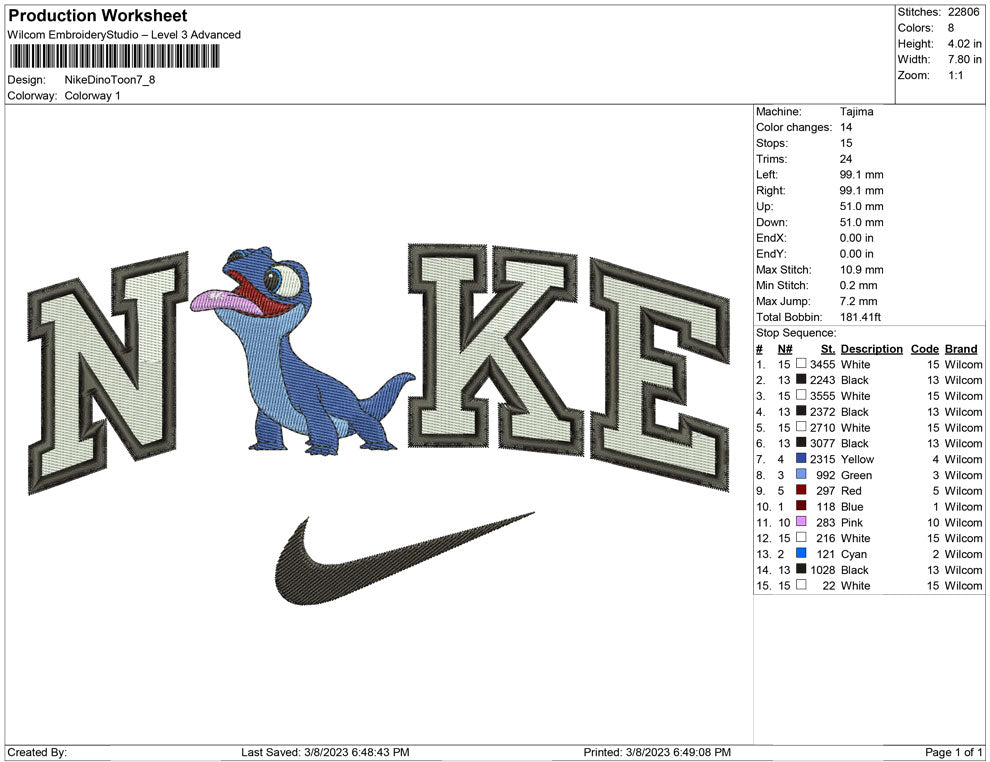 Nike Dino toon
