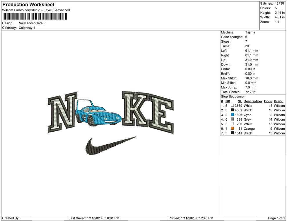 Nike Dinoco Car