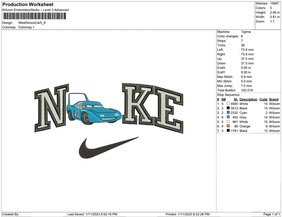 Nike Dinoco Car