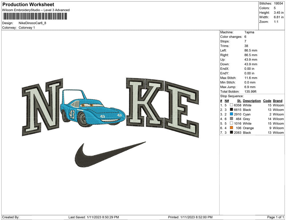 Nike Dinoco Car