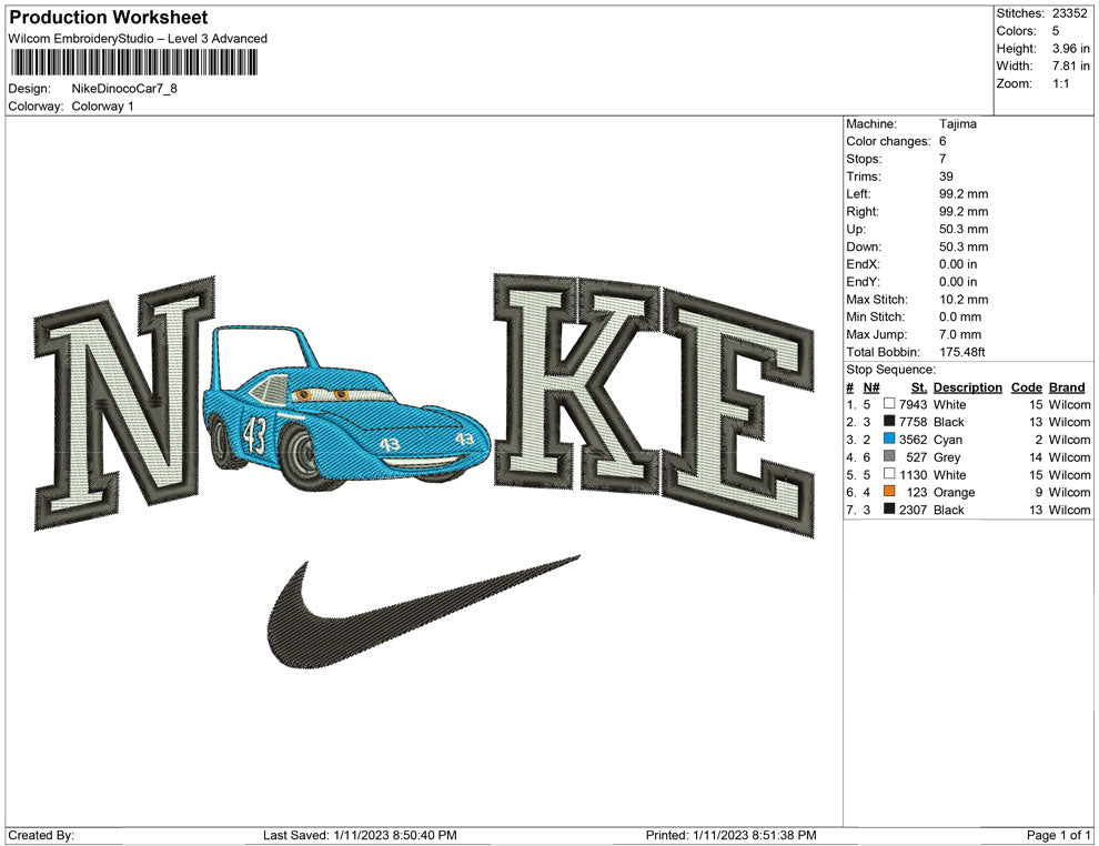 Nike Dinoco Car