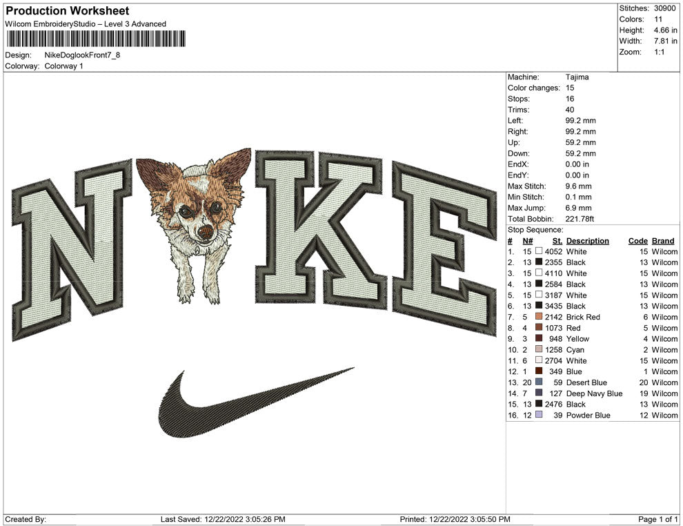 Nike Dog looking front
