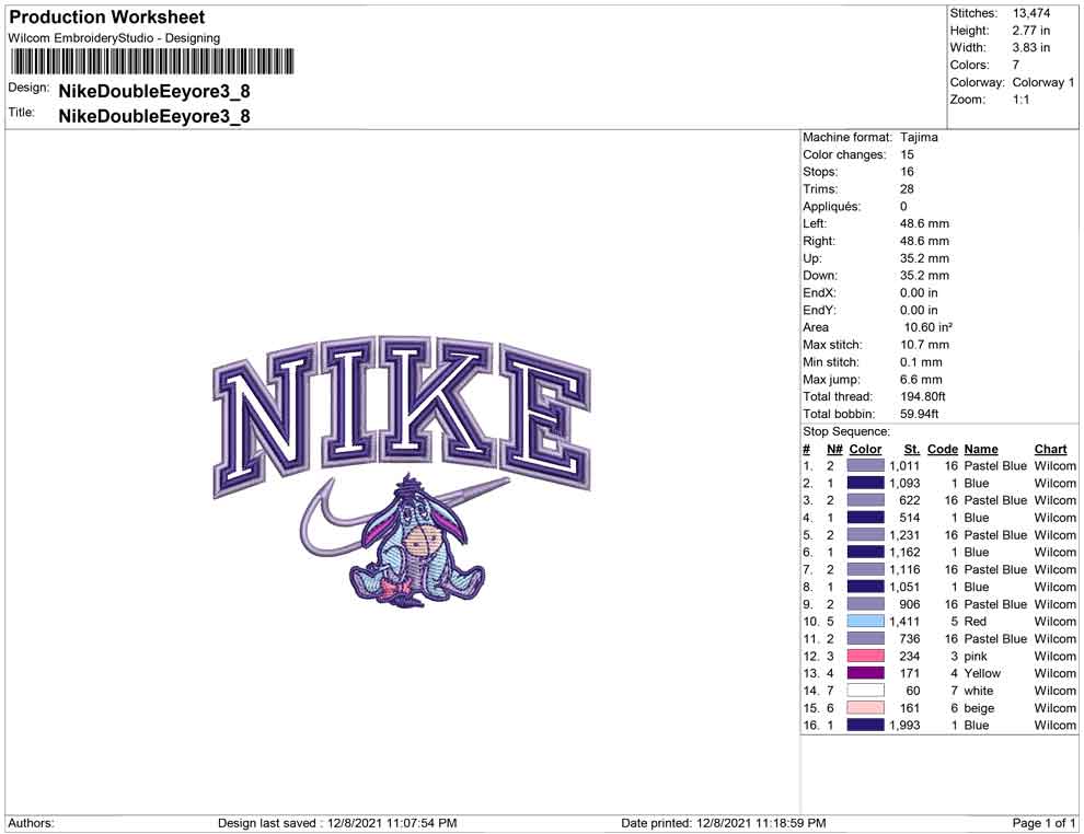 Nike Double outline EEyore