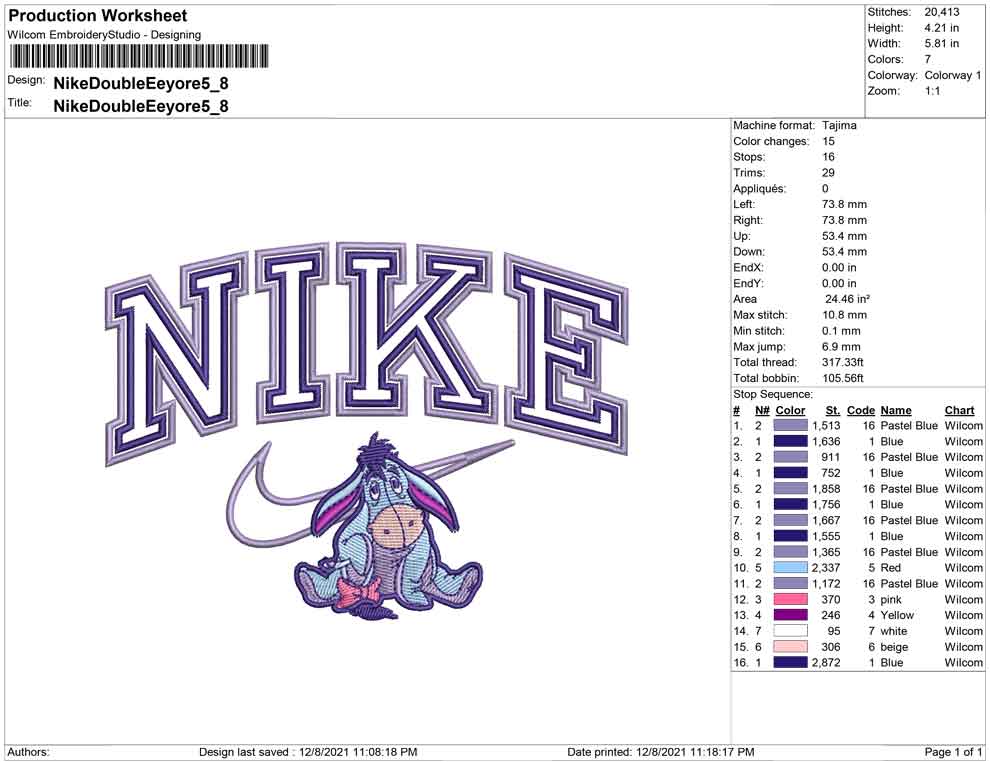 Nike Double outline EEyore