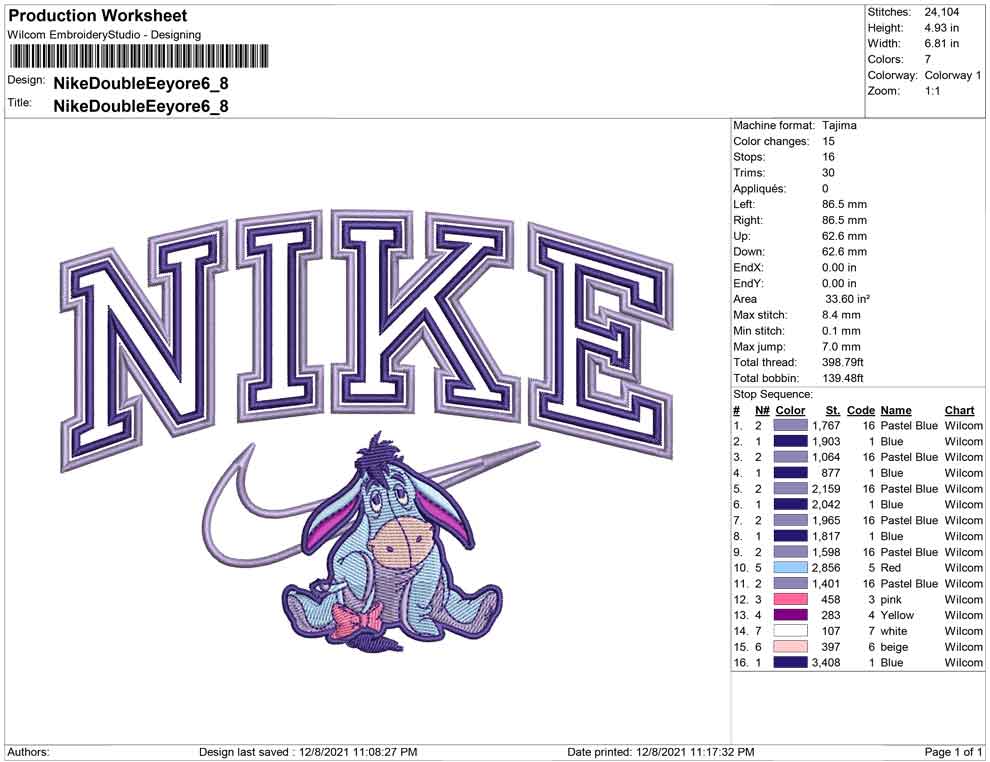 Nike Double outline EEyore
