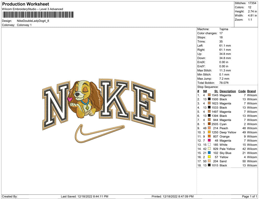 Nike Double outline Lady Dog