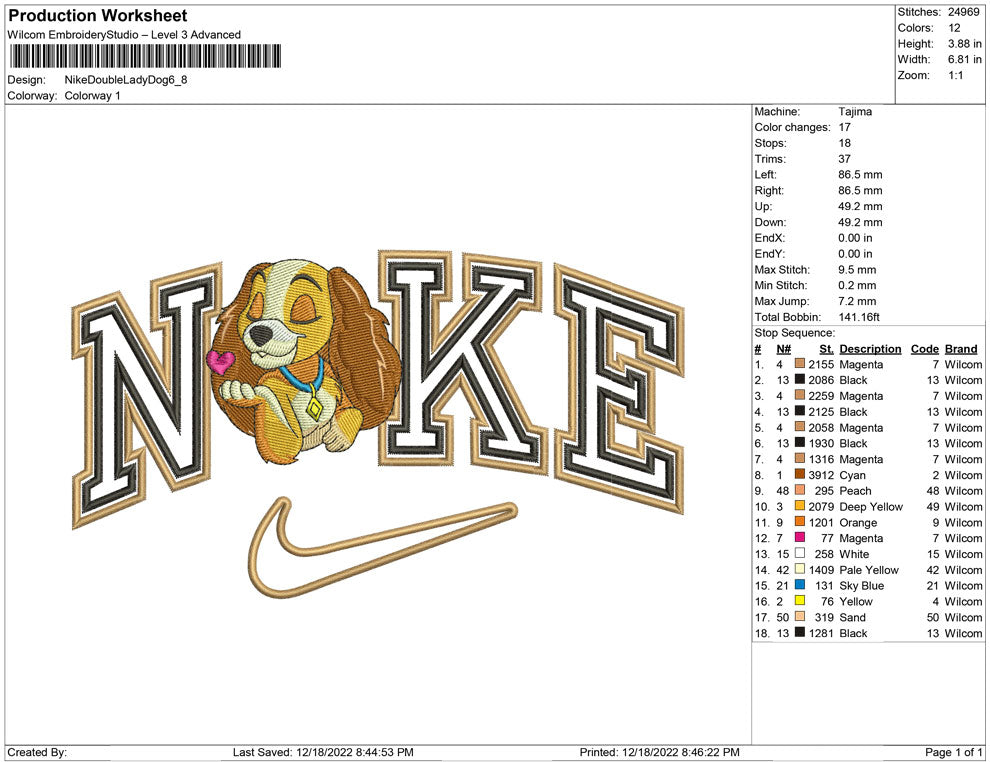 Nike Double outline Lady Dog