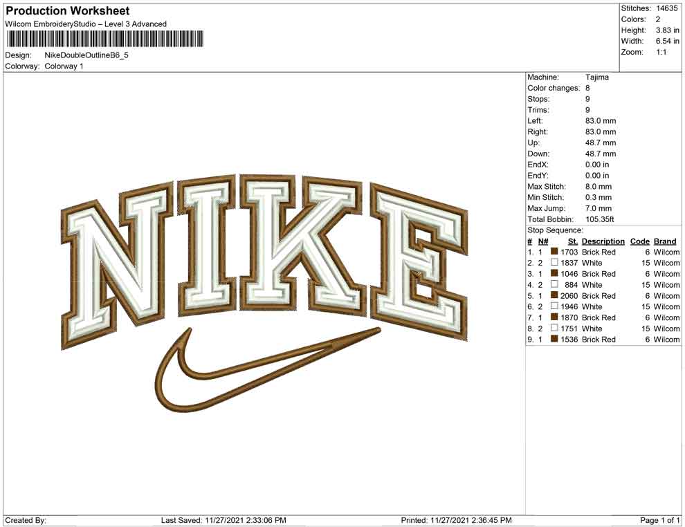 Nike Double outline B