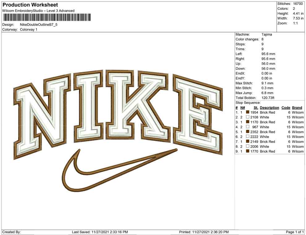 Nike Double outline B