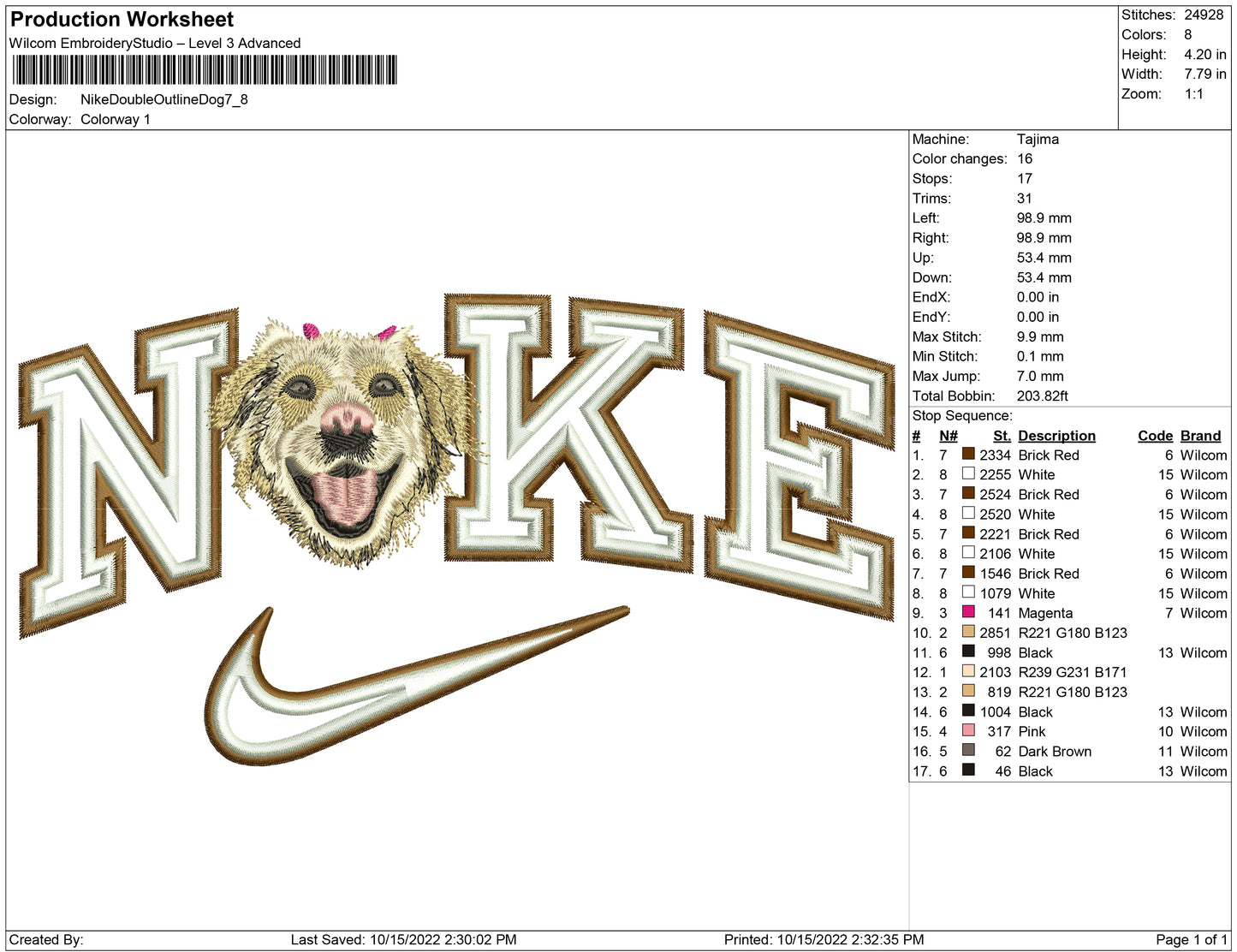 Nike Double outline Dog