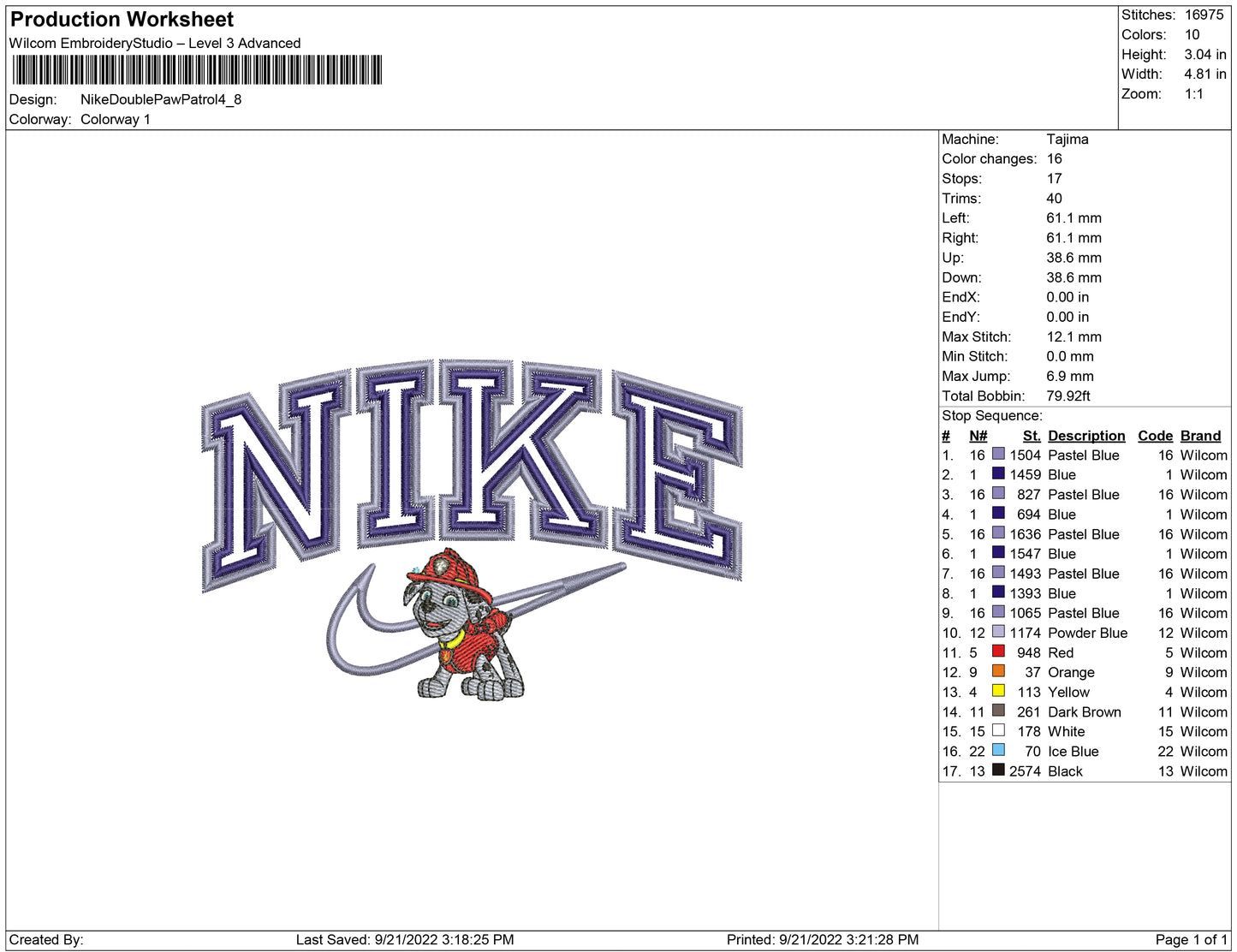 Nike Double outline Paw patrol