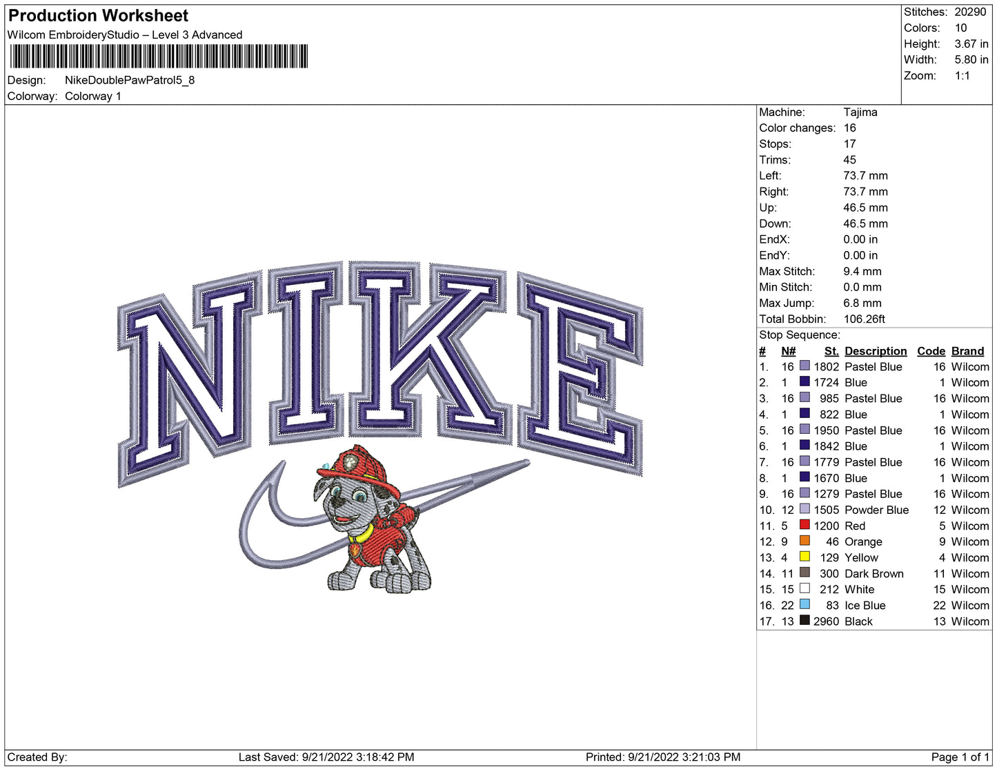 Nike Double outline Paw patrol