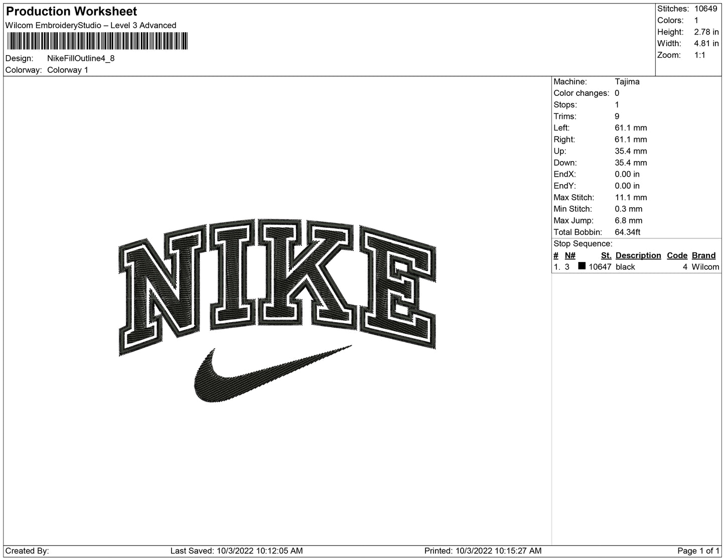 Nike Fill and Line