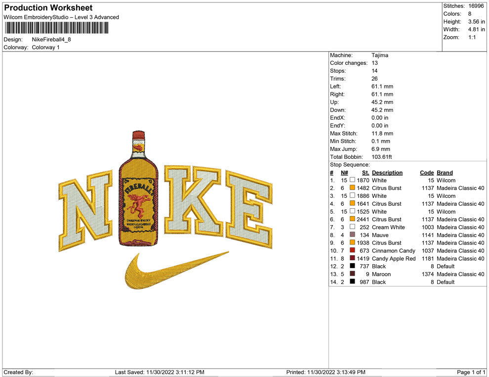 Nike Fireball bottle