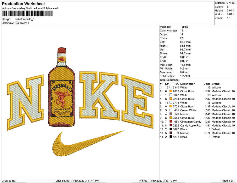 Nike Fireball bottle