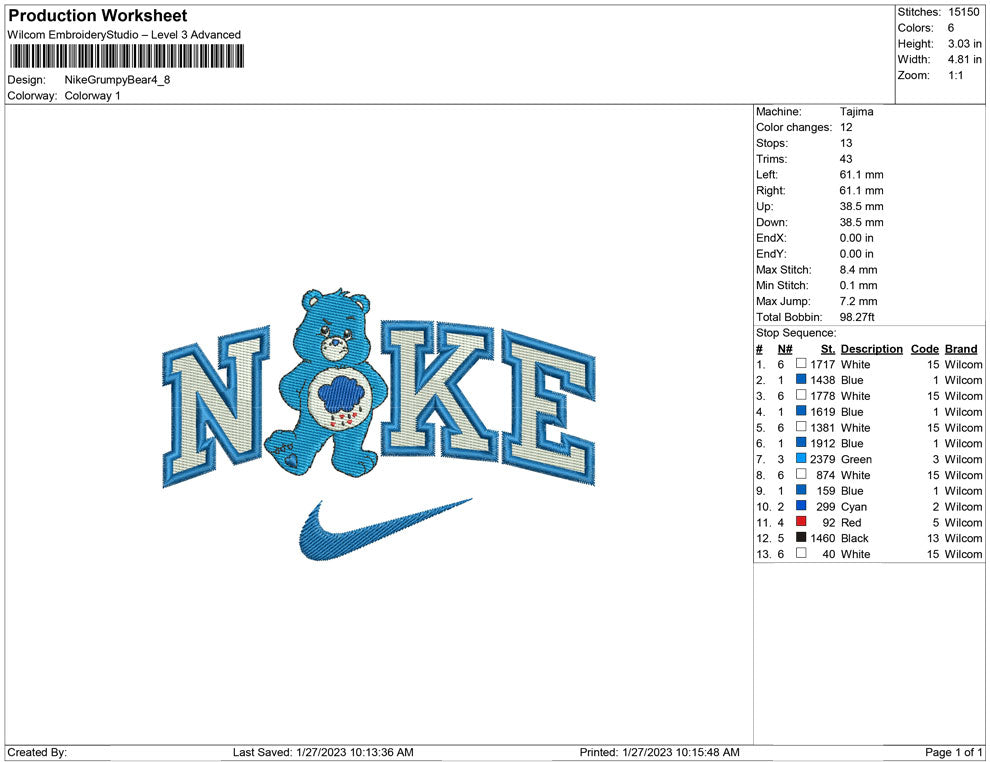 Nike Grumpy Bear