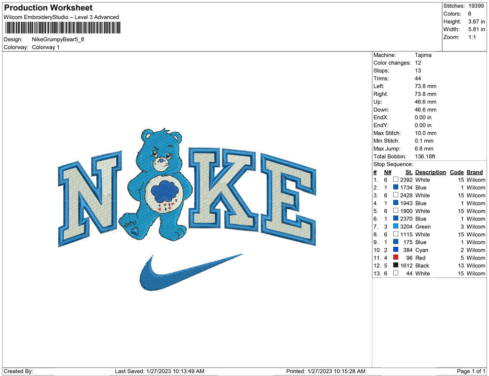 Nike Grumpy Bear