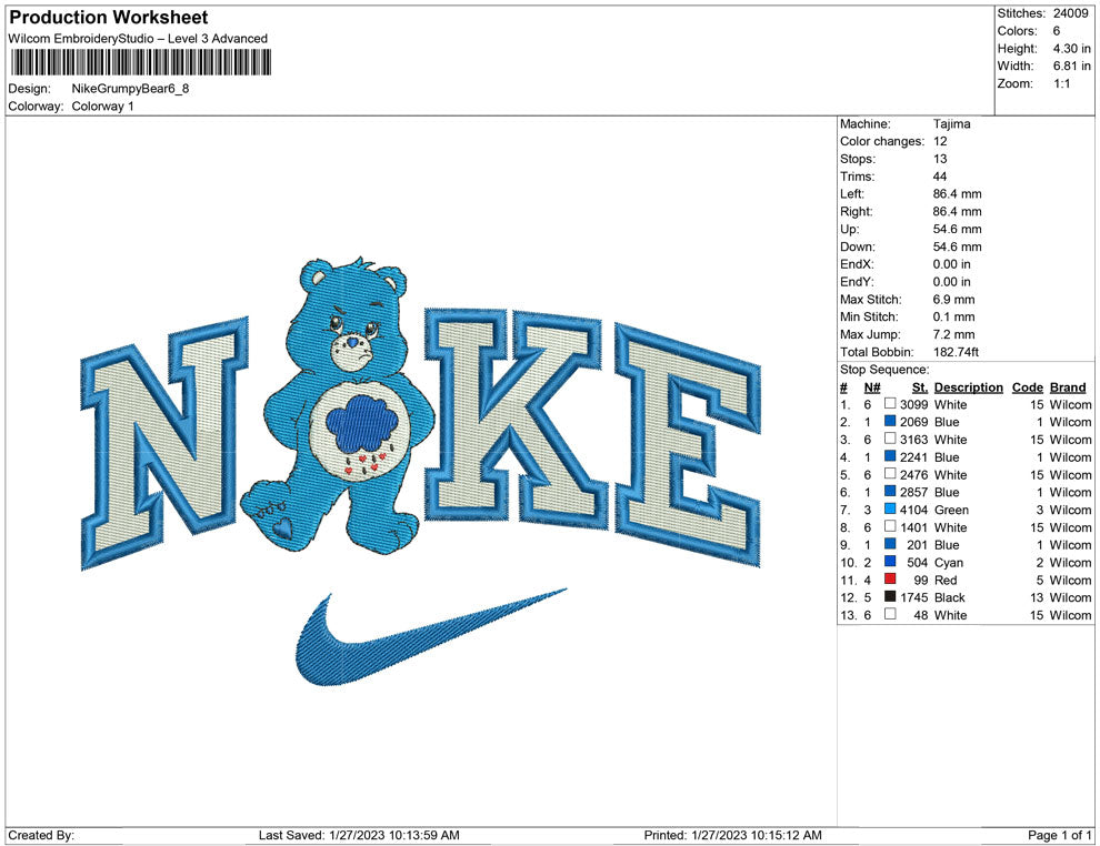 Nike Grumpy Bear