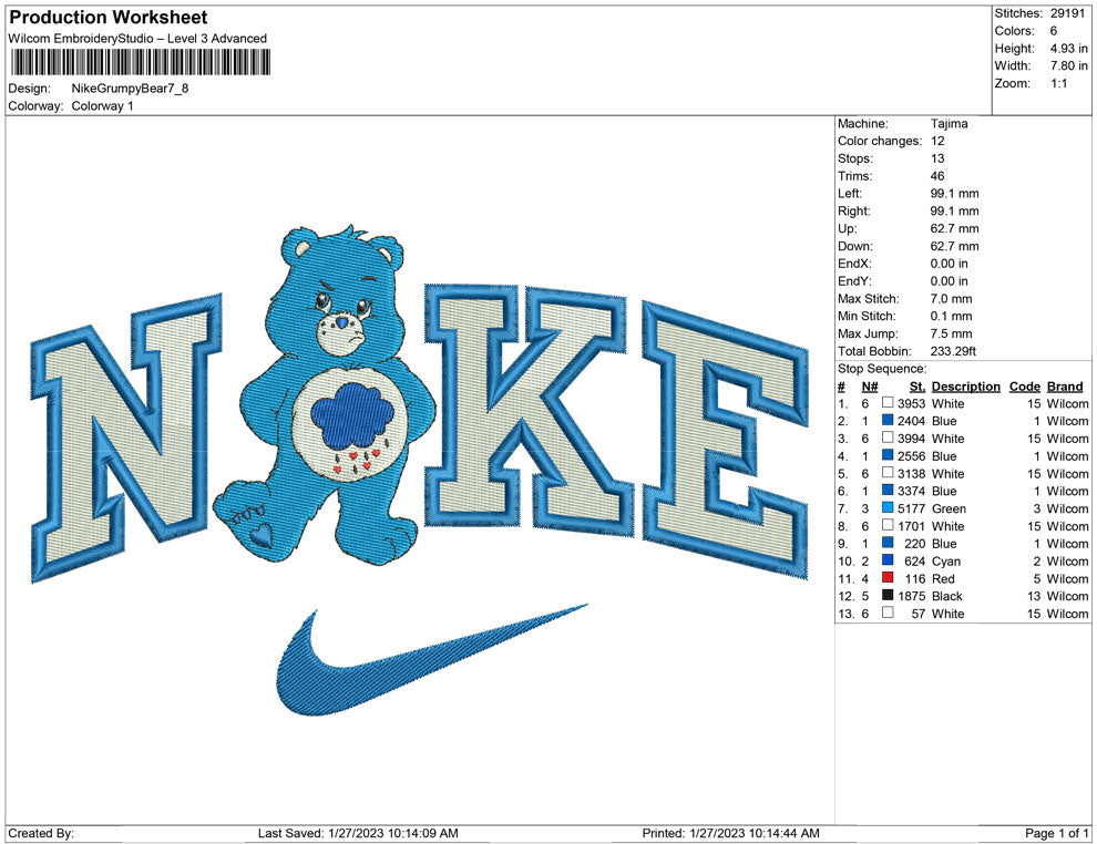 Nike Grumpy Bear