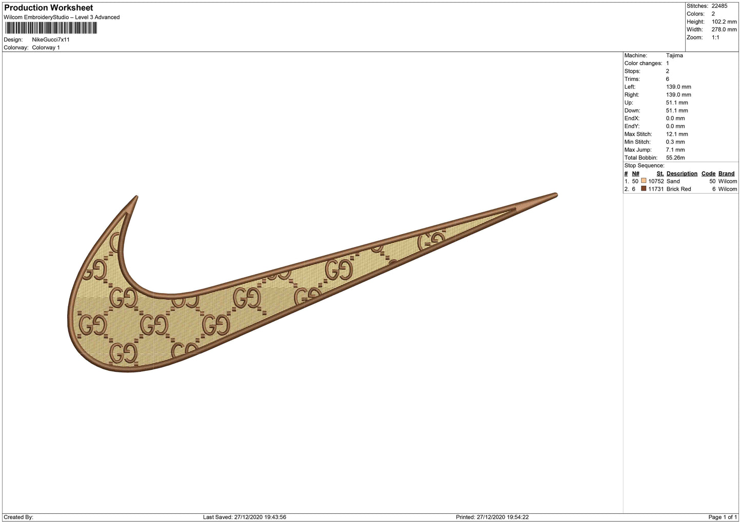 Nike swoosh motif G